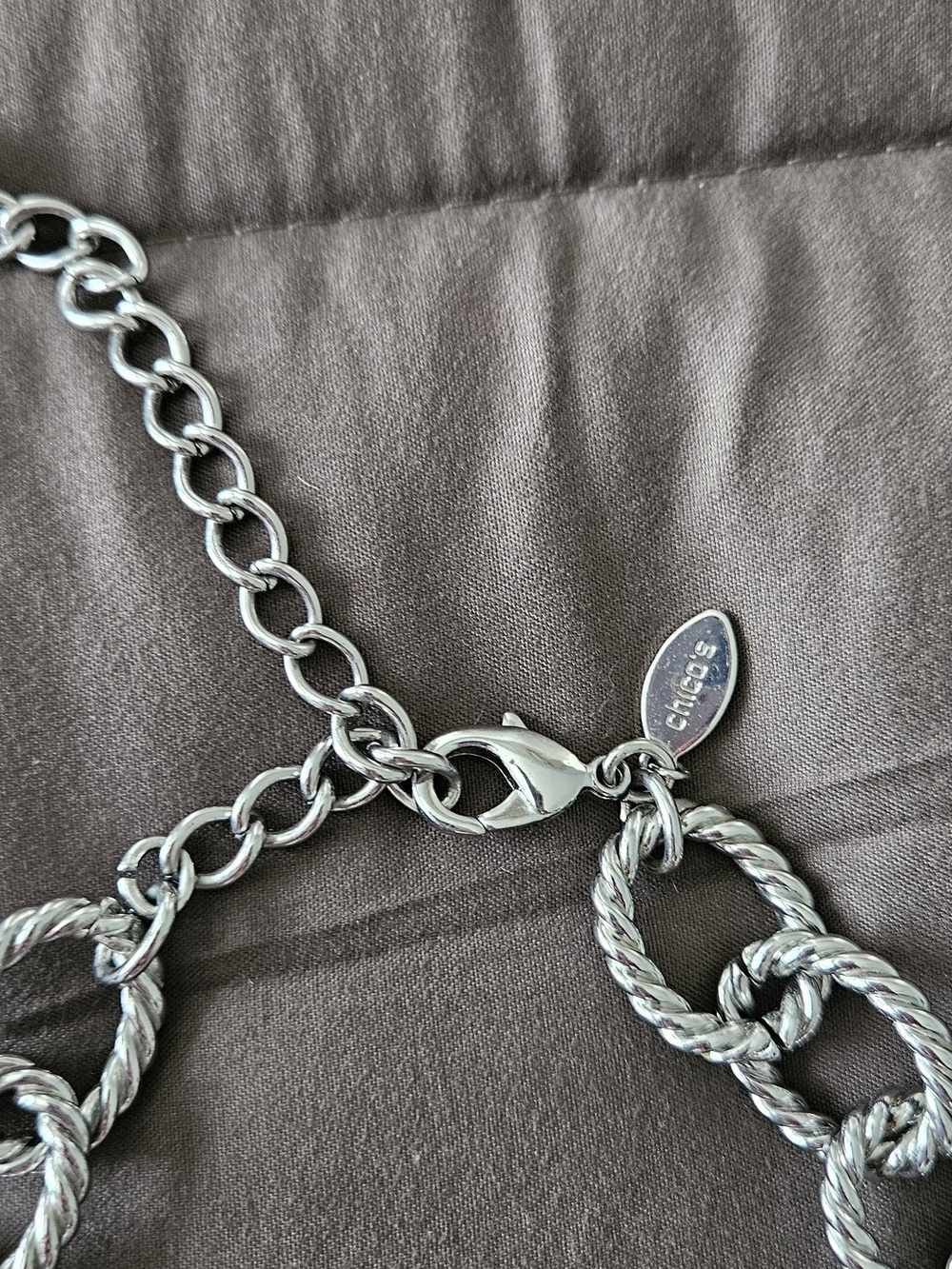 Chico's Silver-Tone Braided Link Necklace